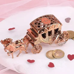 Deko Kutsche in Roségold für Geldgeschenke