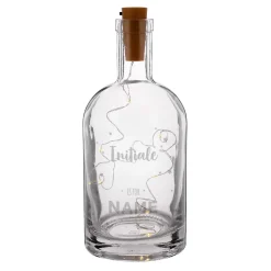 Dekorative Flasche mit Initiale, Name und LED-Flaschenlicht