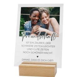 Dekoratives Acrylschild für Freunde personalisiert mit Foto und Text | Freundschaft