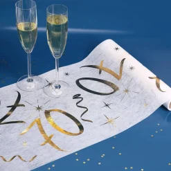 Deko Tischläufer aus Vlies zum 70. Geburtstag - gold
