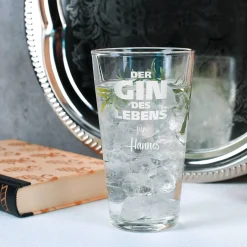 Der Gin des Lebens im Geschenk-Set mit Glas - Holzkiste - Bombay Gin