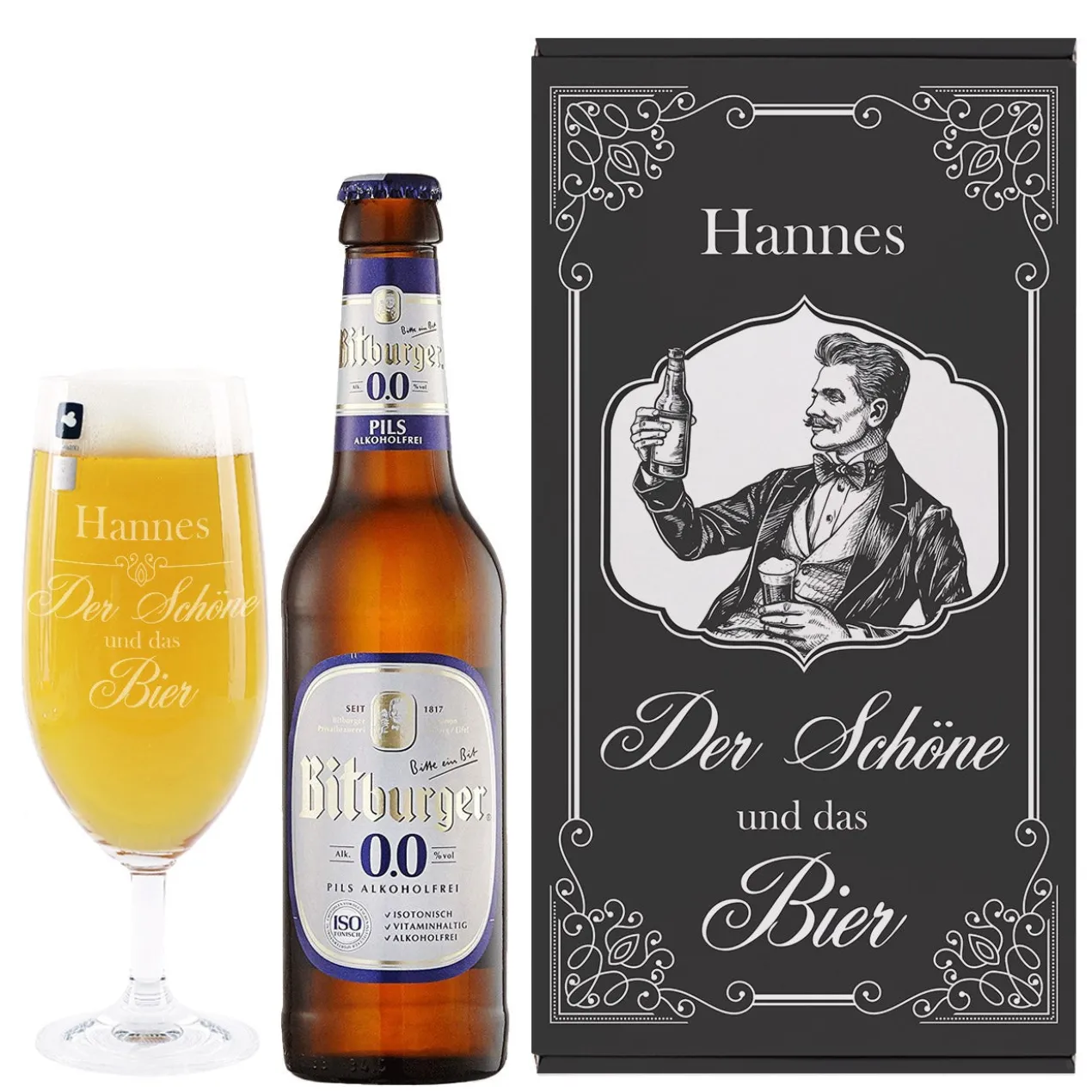 Der Schöne und das Bier - Geschenkset für Männer | Biersorte wählbar