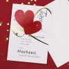 3D Glückwunschkarte zur Hochzeit - Zwei Herzen