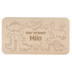 Dino Holzbrettchen für Kinder mit Namensgravur