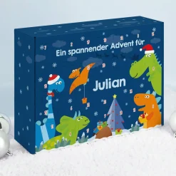 Dinosaurier - Adventskalender zum selbst Befüllen mit Wunschtext und Name