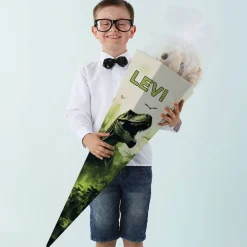 Dinosaurier - Schultüte XL mit T-Rex und Name personalisiert | 80cm
