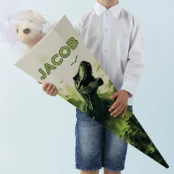 Dinosaurier - Schultüte XL mit T-Rex und Name personalisiert | 80cm