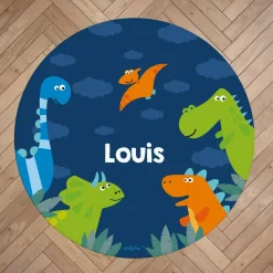 Dinosaurier Teppich für Kinder mit Ihrem Wunschnamen
