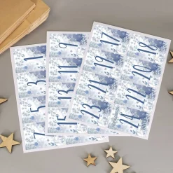 DIY Adventskalender im Watercolor Design mit 24 Aufklebern und Papiertüten