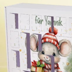 DIY Adventskalender mit niedlicher Maus und Ihrem Wunschtext