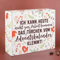 DIY Adventskalender mit witziger Arbeitsunfähigkeitsbescheinigung für Frauen und Männer
