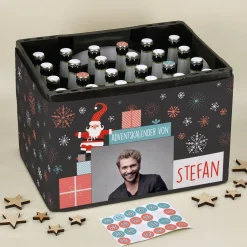 DIY Bierkasten-Adventskalender Set mit Ihrem Foto und Name personalisiert