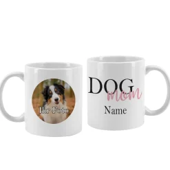 Dog Mom | Dog Dad - Fototasse mit Ihrem Wunschnamen