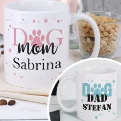 Dog Mom | Dog Dad - Keramiktasse mit Wunschname
