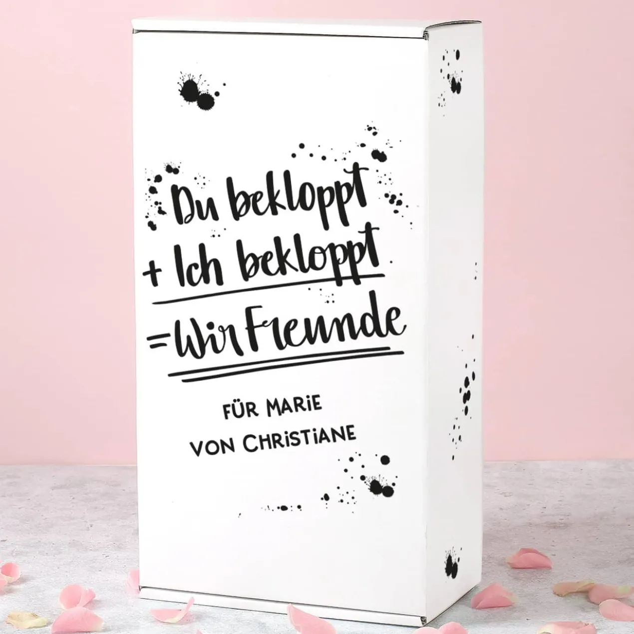 Du bekloppt, Ich bekloppt, Wir Freunde - Geschenkset mit Sekt und Sektglas | Geldermann