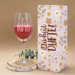 Du bist dufte! - Duftkerze im Weinglas mit Geschenkverpackung