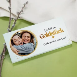 Du bist ein Goldstück - Fotoschokolade mit Ihrem Text