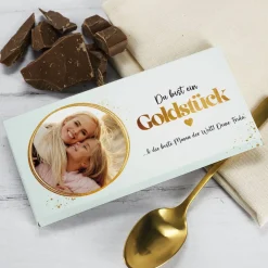 Du bist ein Goldstück - Fotoschokolade mit Ihrem Text