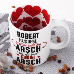 Du bist mein Arsch - Tasse für Männer mit Namensaufdruck