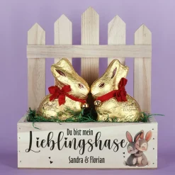 Du bist mein Lieblingshase - Geschenkset zu Ostern mit 2 Lindthasen