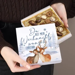Du bist mein Weihnachtswunsch - 100g Lindt Pralinen mit Ihrem Wunschnamen bedruckt