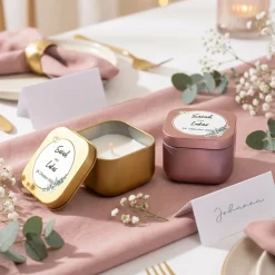 Duftkerze als Gastgeschenk zur Hochzeit in Gold oder Rosé | Hochzeitskerze personalisiert mit Namen