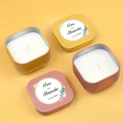 Duftkerze als Gastgeschenk zur Hochzeit in Gold oder Rosé | Hochzeitskerze personalisiert mit Namen
