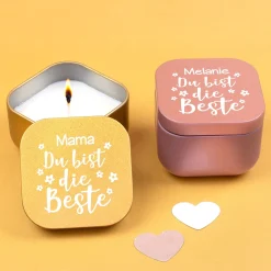 Duftkerze personalisiert mit Name als Geschenk zum Muttertag für die beste Mama, Oma & Freundin