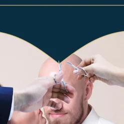 Dunkelblaues Fotobanner zum Ausschneiden für das Brautpaar