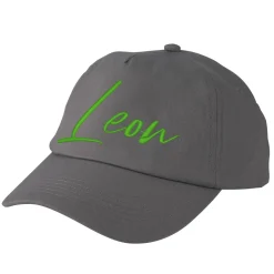 Dunkelgraues Basecap für Kinder mit Name bestickt