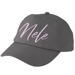 Dunkelgraues Basecap für Kinder mit Name bestickt