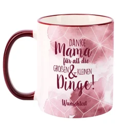 Dunkelrote Tasse - Danke Mama für all die großen und kleinen Dinge
