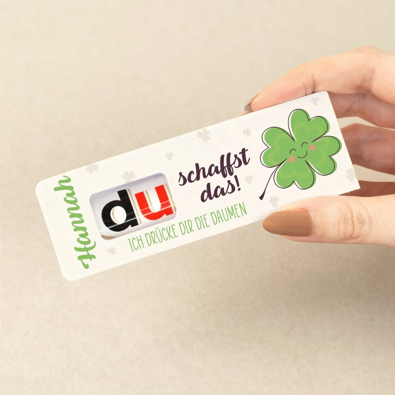 duplo Riegel als Glücksbringer personalisiert mit Name & Wunschtext | Geschenk für Prüfung & Abitur