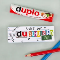 duplo Riegel zur Einschulung mit Name personalisiert | Schulkind Geschenk für Jungen & Mädchen