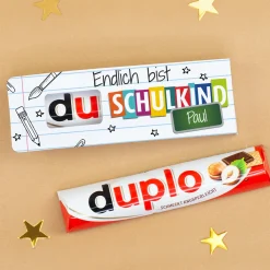 duplo Riegel zur Einschulung mit Name personalisiert | Schulkind Geschenk für Jungen & Mädchen