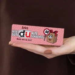 duplo Schokoriegel zum Geburtstag für Alte Schachteln personalisiert im lustigen Verkehrszeichen Look