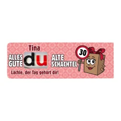 duplo Schokoriegel zum Geburtstag für Alte Schachteln personalisiert im lustigen Verkehrszeichen Look