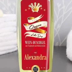 Duschgel für die Queen of the Day mit Namensaufdruck