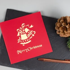 3D Weihnachts-Grußkarten mit aufklappbarem Scherenschnitt-Motiv