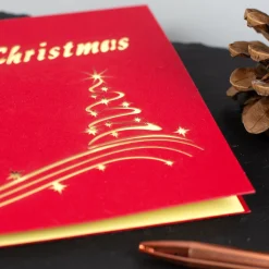 3D Weihnachts-Grußkarten mit aufklappbarem Scherenschnitt-Motiv