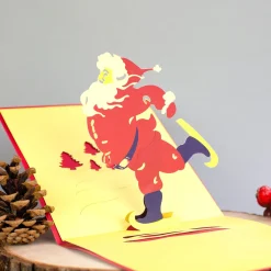 3D Weihnachts-Grußkarten mit aufklappbarem Scherenschnitt-Motiv