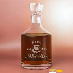 Edles 3-teiliges Whisky-Geschenkset für Männer ‚The Last Gentleman‘ personalisiert mit Name und Jahr