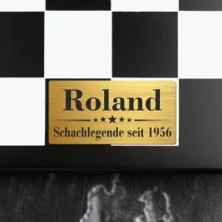 Edles Whisky Dekantier Set graviert mit Name & Wunschtext | Schach Dekanter mit König Karaffe, Gläsern