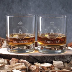 Edles Whisky-Geschenkset in original Munitionsbox mit Monogramm, Name und Wunschtext