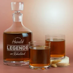 Edles Whisky-Geschenkset von Leonardo ‚Legende im Ruhestand‘ personalisiert mit Name zur Rente