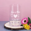 Edle Vase mit Herz und Wunschtext graviert