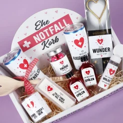 Ehe-Notfall-Korb als witziges Geschenk zur Hochzeit