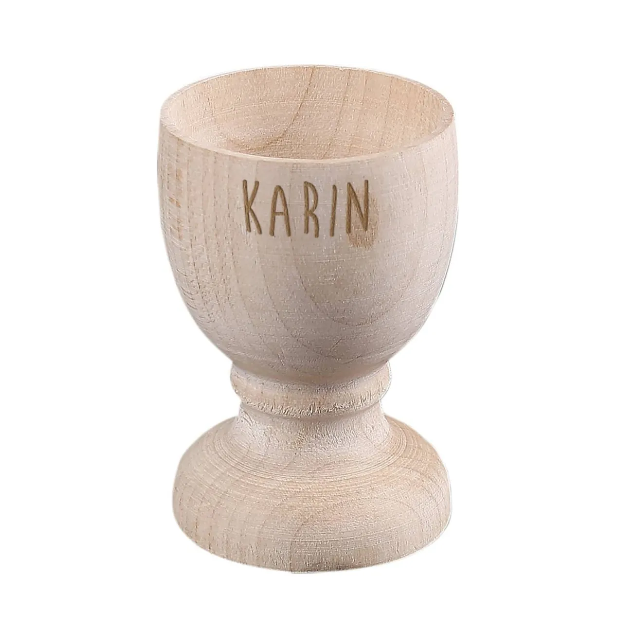 Eierbecher aus Holz mit Name