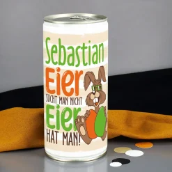 Eier sucht man nicht, Eier hat man! - 1 Liter Bierdose als Ostergeschenk