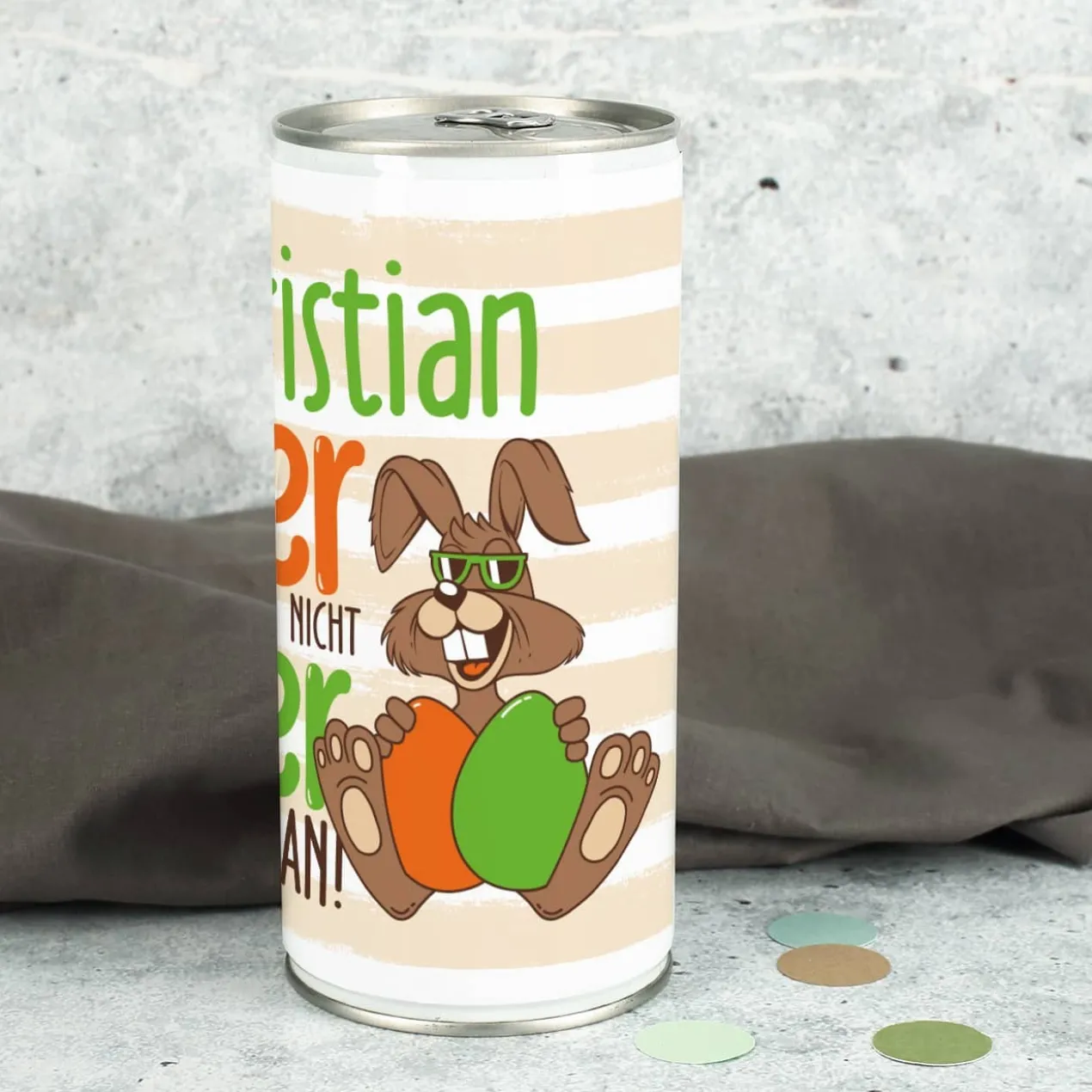 Eier sucht man nicht, Eier hat man! - 1 Liter Bierdose als Ostergeschenk